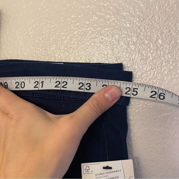 Gloria Vanderbilt Sierra Stretch Twill Short With Belted navy plus size 24W - Picture 10 of 11